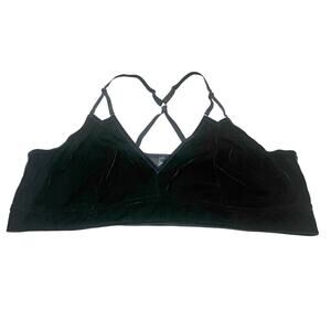 Torrid Velour Mesh Bralette 5X Cross Back Wireless Adjustable V Neck Pullover